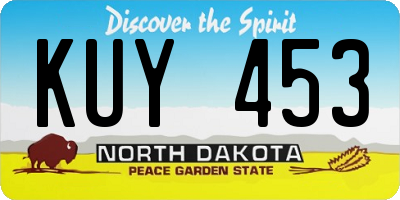 ND license plate KUY453