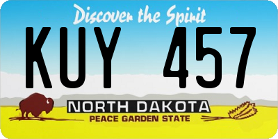 ND license plate KUY457