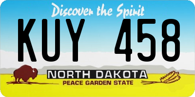 ND license plate KUY458