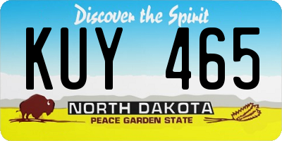 ND license plate KUY465