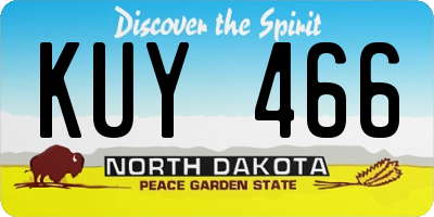 ND license plate KUY466