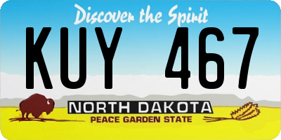 ND license plate KUY467