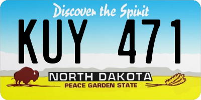 ND license plate KUY471