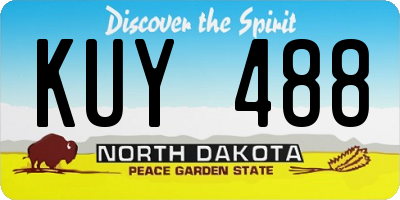 ND license plate KUY488