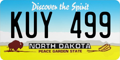 ND license plate KUY499