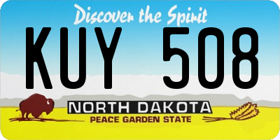 ND license plate KUY508