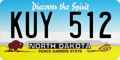 ND license plate KUY512