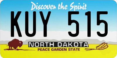 ND license plate KUY515