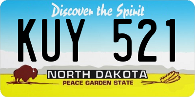 ND license plate KUY521