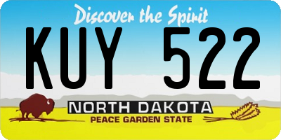 ND license plate KUY522