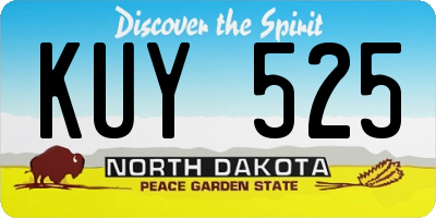 ND license plate KUY525
