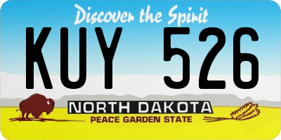 ND license plate KUY526