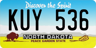 ND license plate KUY536