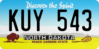 ND license plate KUY543