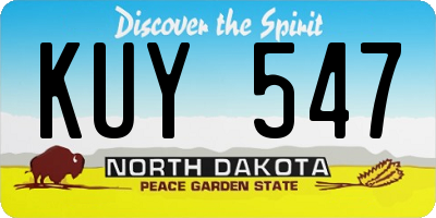 ND license plate KUY547