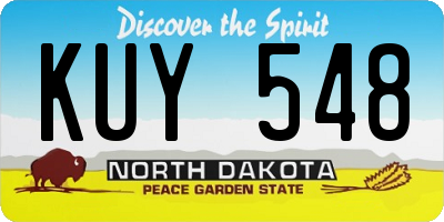 ND license plate KUY548