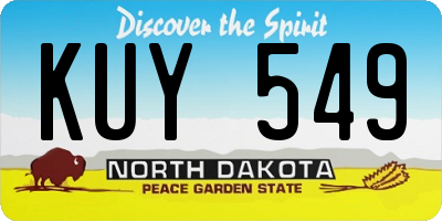 ND license plate KUY549