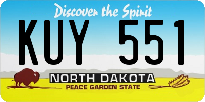 ND license plate KUY551