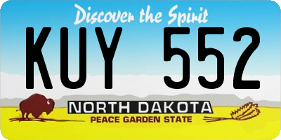 ND license plate KUY552