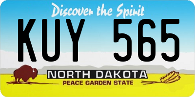 ND license plate KUY565