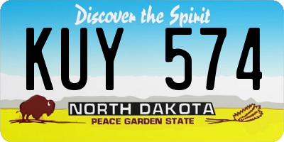 ND license plate KUY574