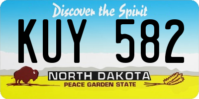 ND license plate KUY582