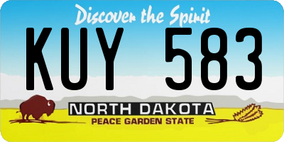 ND license plate KUY583