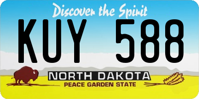 ND license plate KUY588