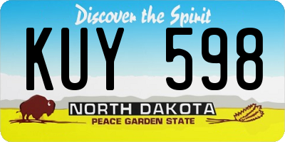 ND license plate KUY598