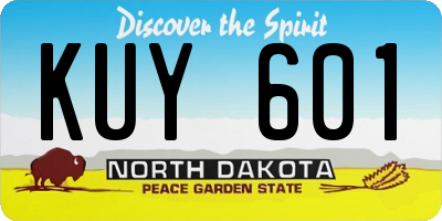 ND license plate KUY601