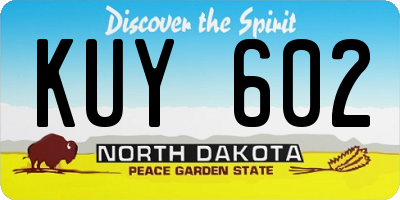 ND license plate KUY602