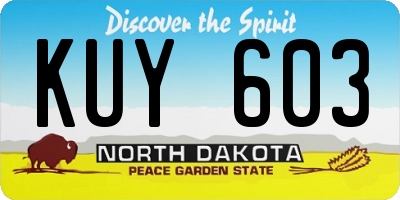ND license plate KUY603