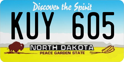 ND license plate KUY605