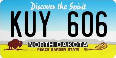 ND license plate KUY606