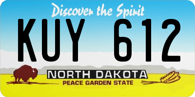 ND license plate KUY612