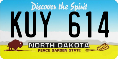 ND license plate KUY614
