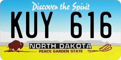 ND license plate KUY616