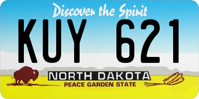 ND license plate KUY621