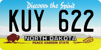 ND license plate KUY622