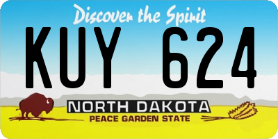 ND license plate KUY624