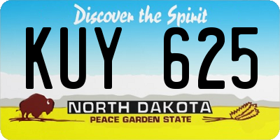 ND license plate KUY625