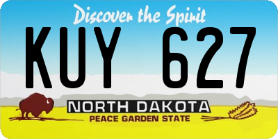 ND license plate KUY627