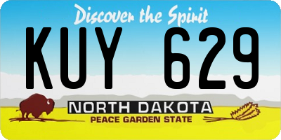 ND license plate KUY629