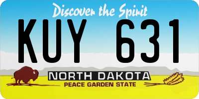 ND license plate KUY631