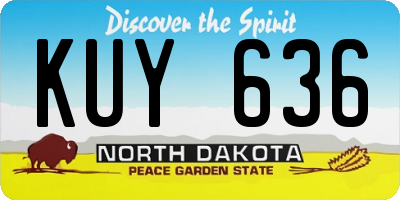 ND license plate KUY636