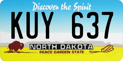 ND license plate KUY637