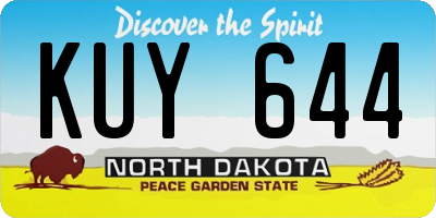 ND license plate KUY644