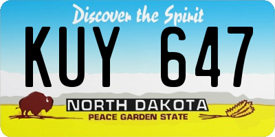 ND license plate KUY647