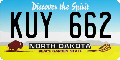 ND license plate KUY662