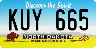 ND license plate KUY665